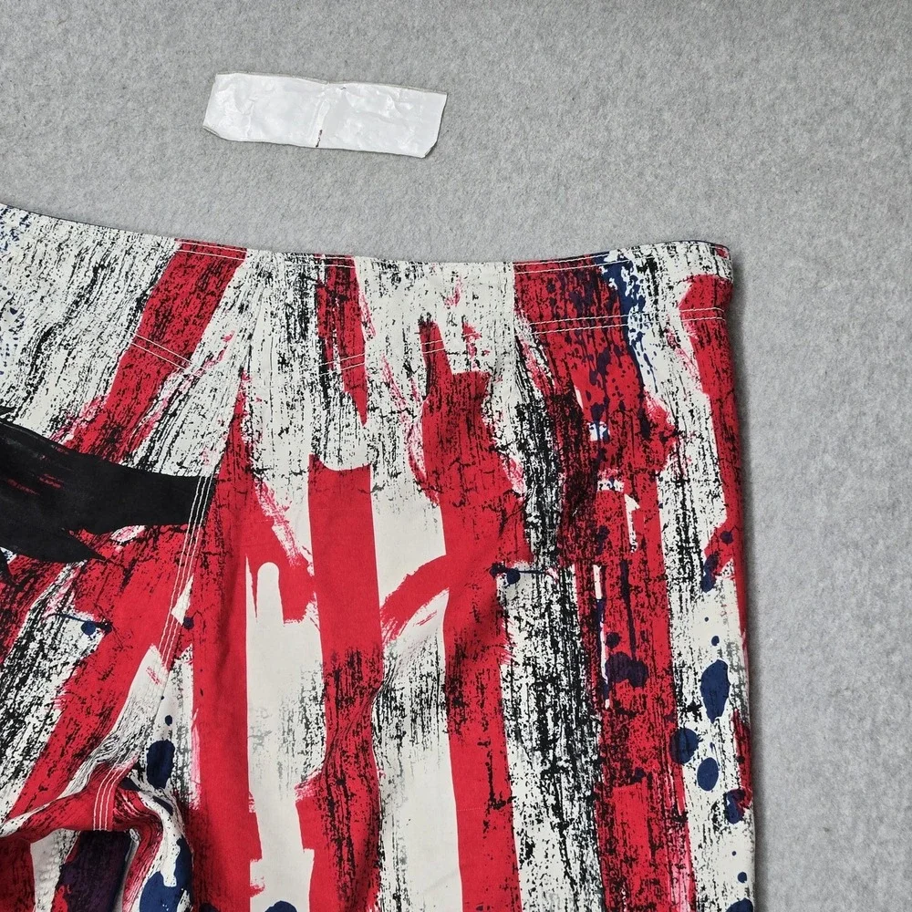 MMA Elite Men Activewear Shorts XL Red Graphic Flag Eagle Grunge Y2K 10